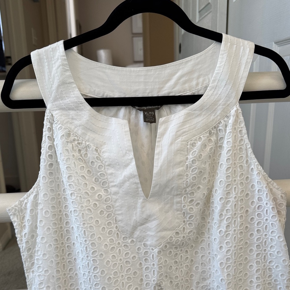 Tommy Bahama White Eyelet Sleeveless Shift Dress - Picture 4 of 5